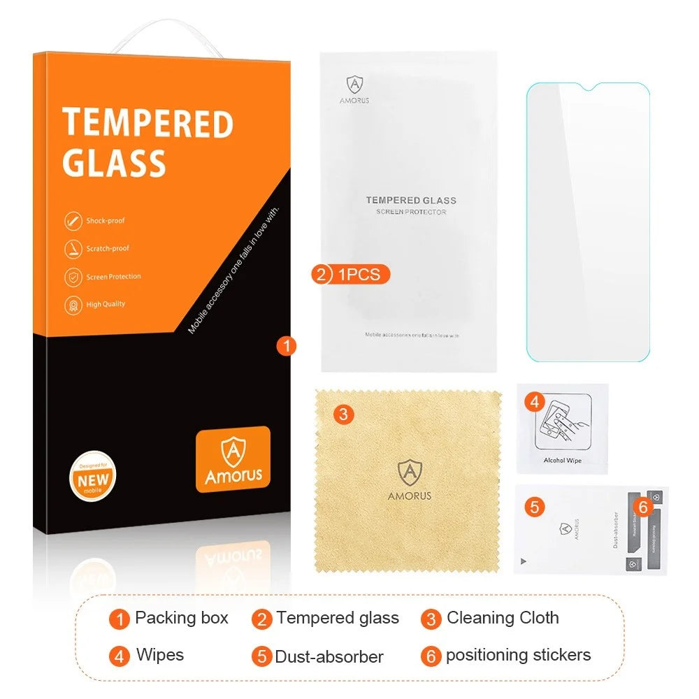 AMORUS For Nokia C21 Plus 4G 9H Hardness High Aluminum-silicon Glass Screen Protector 2.5D Arc Edge Anti-dust Protective Film - 7