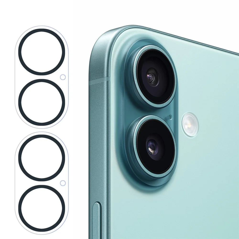 ENKAY HAT PRINCE For iPhone 17 2Pcs Camera Lens Protector Tempered Glass Lens Film with Black Ring - Transparent - 1
