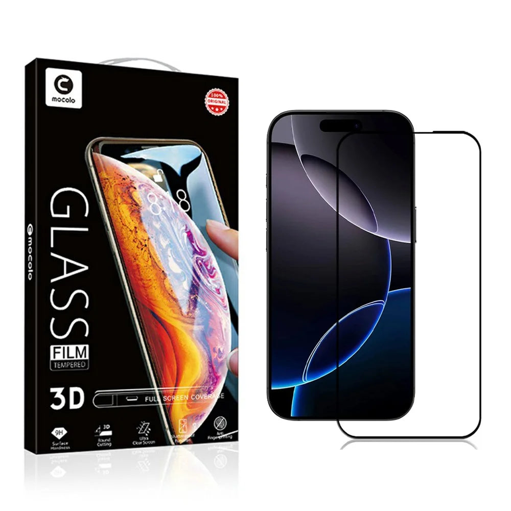 MOCOLO For iPhone 18 Pro Max / 17 Pro Max Screen Protector Anti-Shatter Silk Printing Tempered Glass Film - Black - 7