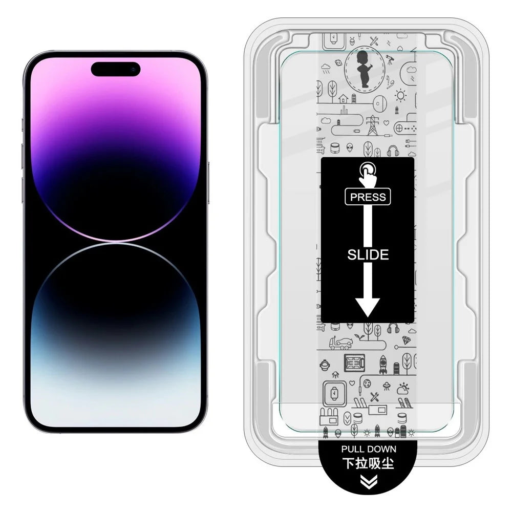 IMAK H Series For iPhone 14 Pro Max Tempered Glass Screen Protector Easy Installation Film with Auto Dust-Remove Tool Kit - 2