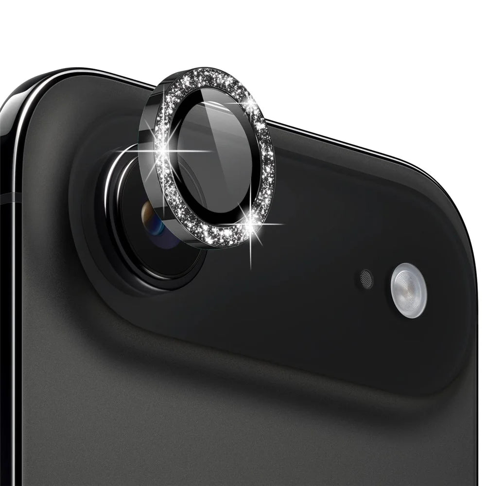 NORTHJO 1 Set For iPhone Air Camera Lens Film Tempered Glass+Metal Glitter Rear Lens Protector - Black - 1