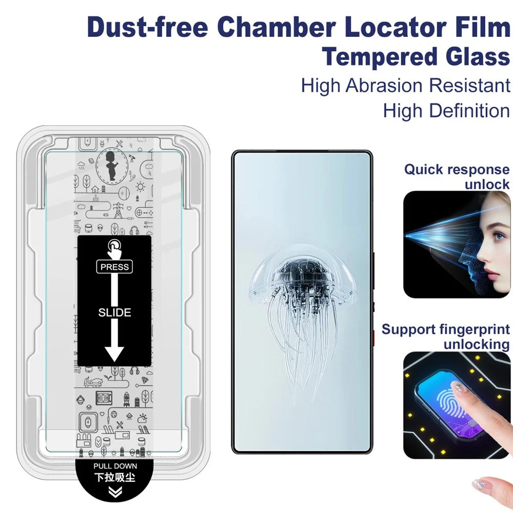 IMAK H Series For ZTE nubia RedMagic 11S Pro+ 5G / 11S Pro 5G / 11 Pro 5G / 11 Pro+ 5G Tempered Glass Screen Protector Easy Installation Film with Auto Dust-Remove Tool Kit (NOT Complete Covering) (Fingerprint Unlock) - 3