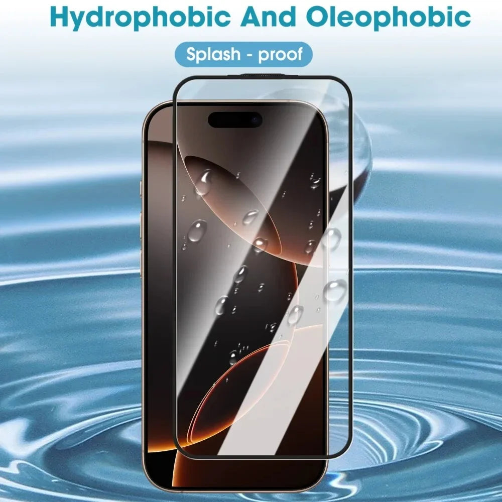 For iPhone 12 Pro Max Full Screen Protector HD Clear Silk Printing High Aluminium-silicon Glass Film with Dust Removal Installation Frame - As Shown - 4