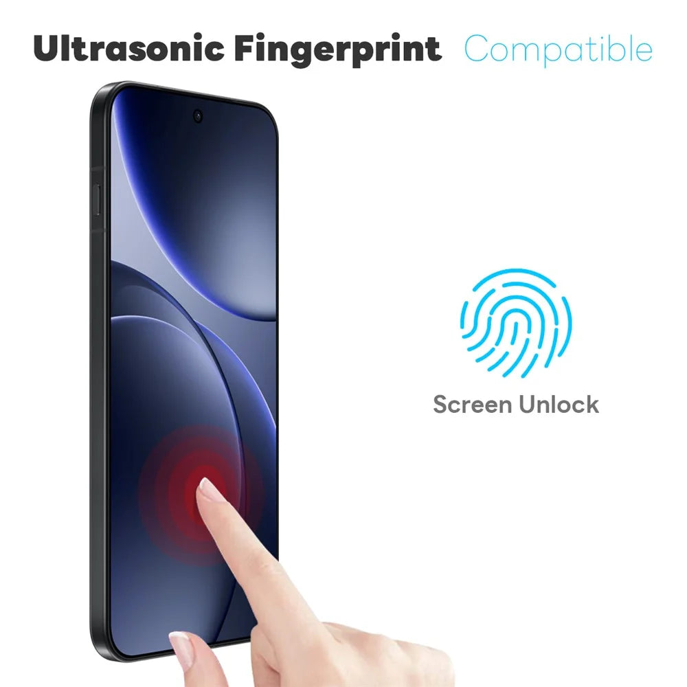 NORTHJO A++ For Oppo Find X9 5G Screen Protector Tempered Glass 0.15mm 2.5D Film (Support Fingerprint Unlock , NOT Complete Covering) - Transparent - 3