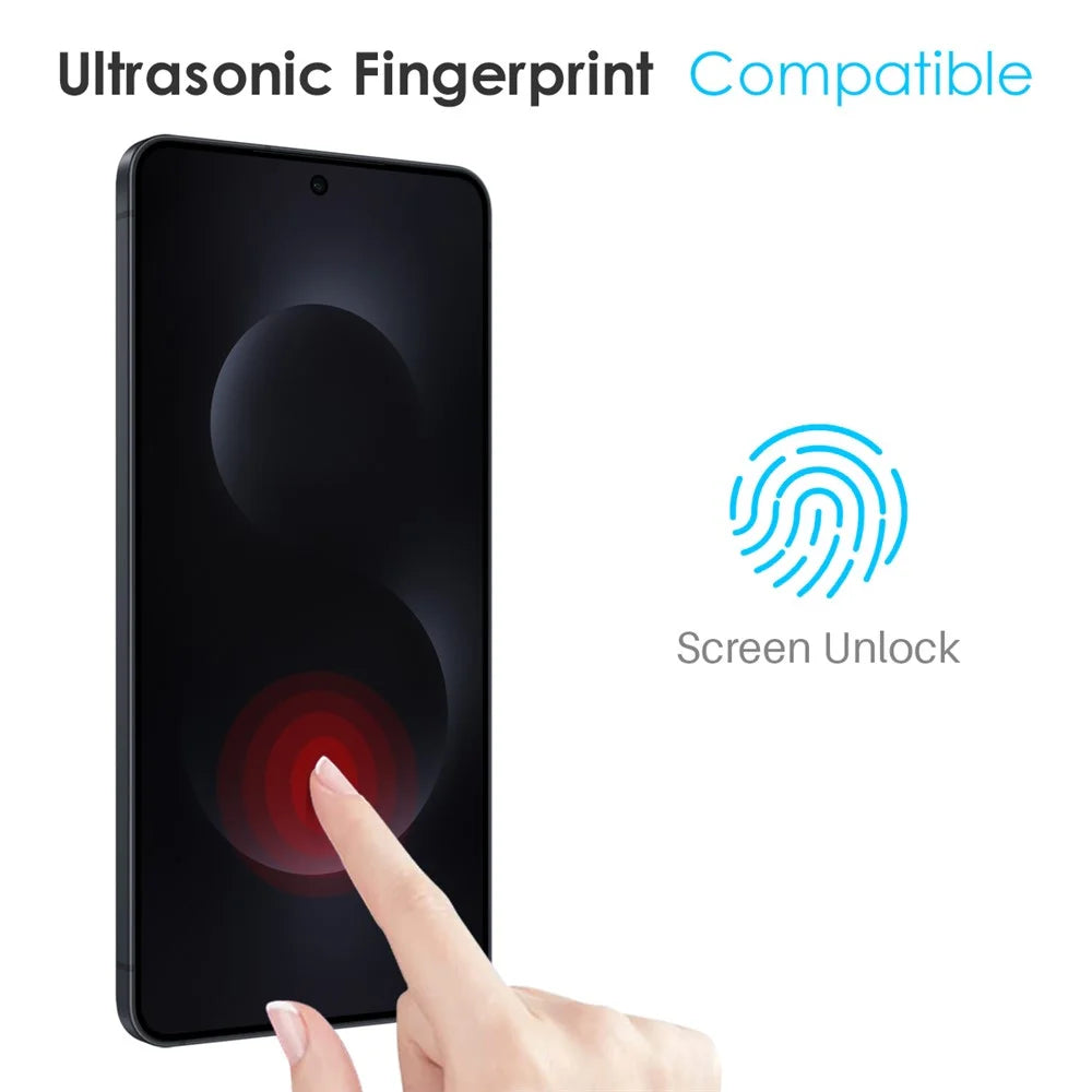 NORTHJO A++ For Samsung Galaxy S26 Ultra Full Screen Protector Silk Printing Full Glue High Aluminum-Silicon Glass Film Support Fingerprint Unlock - Black - 3