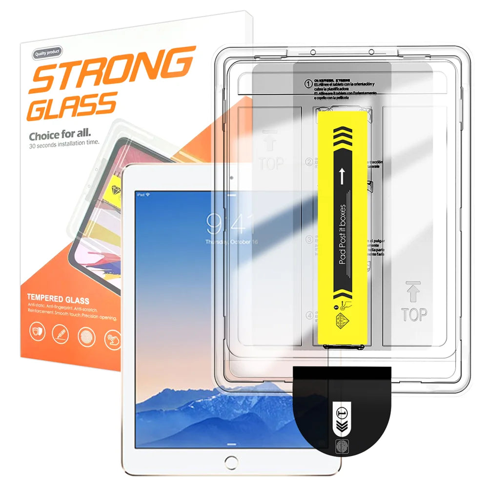 For iPad Air (2013) / iPad Air 2 Screen Protector Arc Edge Tempered Glass Film with Auto Dust-free Installation Tool (NOT Complete Covering) - Transparent - Transparent - 1