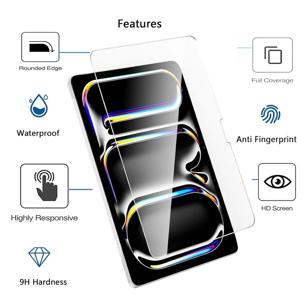For iPad Air (2013) / iPad Air 2 Screen Protector Arc Edge Tempered Glass Film with Auto Dust-free Installation Tool (NOT Complete Covering) - Transparent - Transparent - 7