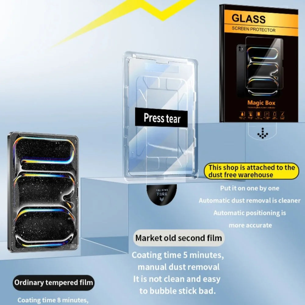 For iPad Air 11 (2026) / (2025) / (2024) Screen Protector HD Tempered Glass Film with Auto Dust-free Installation Tool (NOT Complete Covering) - Transparent - 6