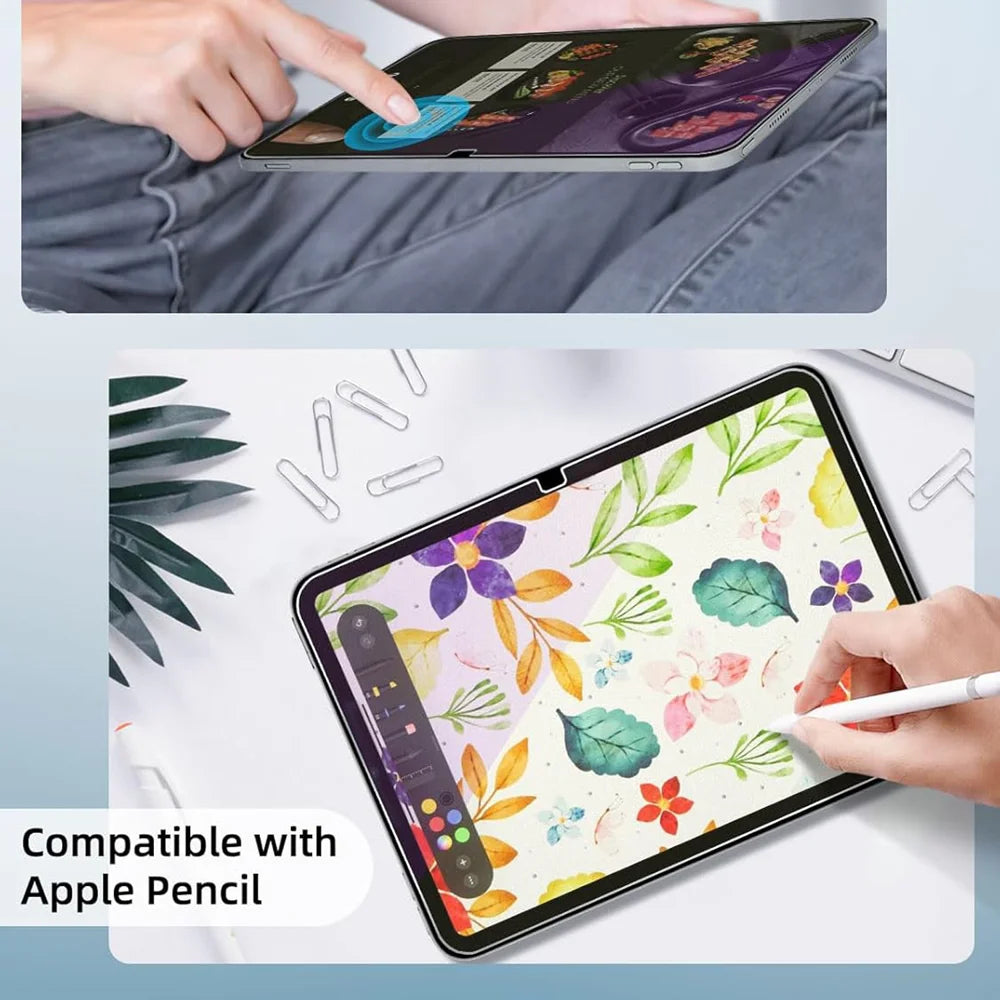 For iPad mini (2024) Screen Protector Purple Light Eye Protection Anti Fingerprint Tempered Glass Film (NOT Complete Covering) - Transparent - 7