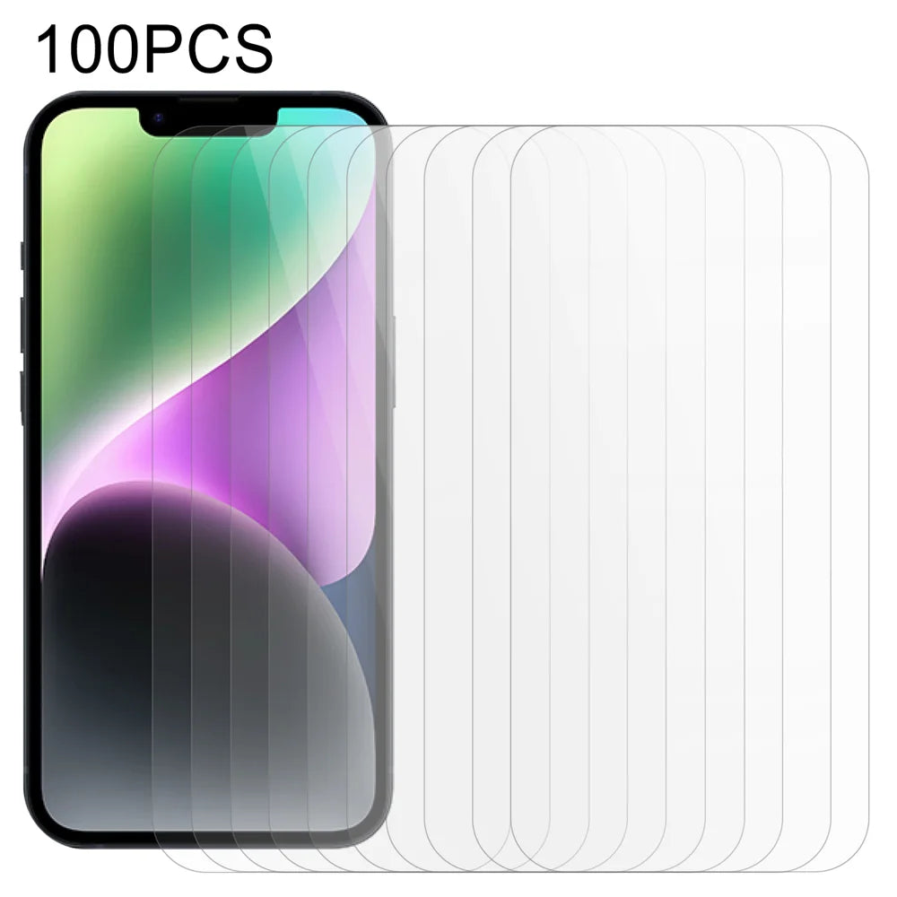 For iPhone 17 100Pcs Tempered Glass 0.25 Arc Edges Thick Glue HD Film Screen Protector (NOT Complete Covering) - Transparent - 1