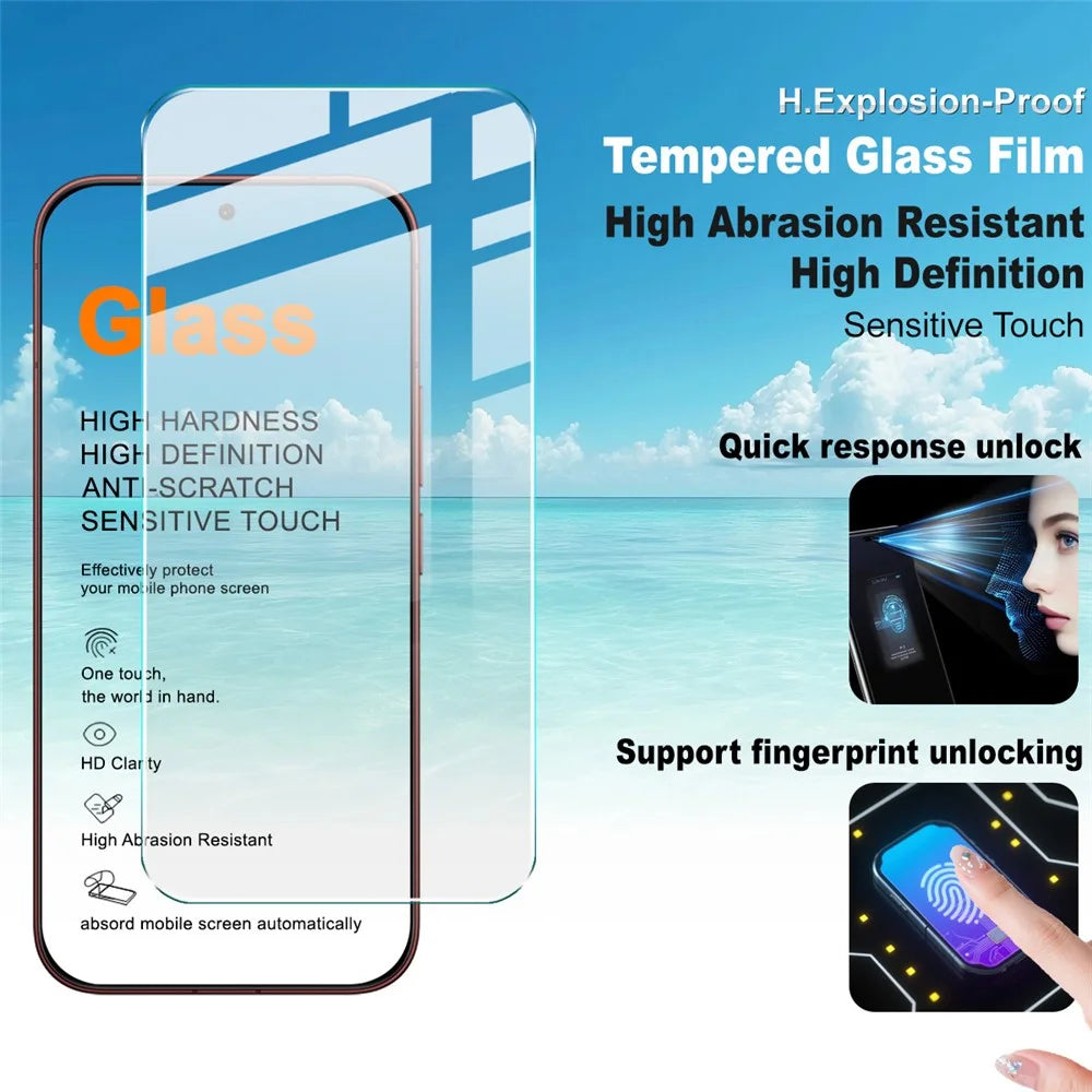 IMAK H Series For vivo V70 5G / V70 Elite 5G Screen Protector Tempered Glass Film (Not Complete Coverage) (Fingerprint Unlock) - Transparent - 3