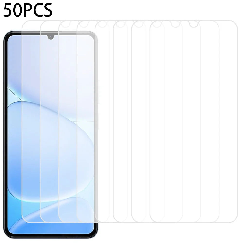 50Pcs For Realme Note 80 4G Screen Protector Full Glue Tempered Glass Clear Screen Film (NOT Complete Covering) (No Package, with Wipes Set, Dust-absorber, Guide Sticker) - Transparent - 1