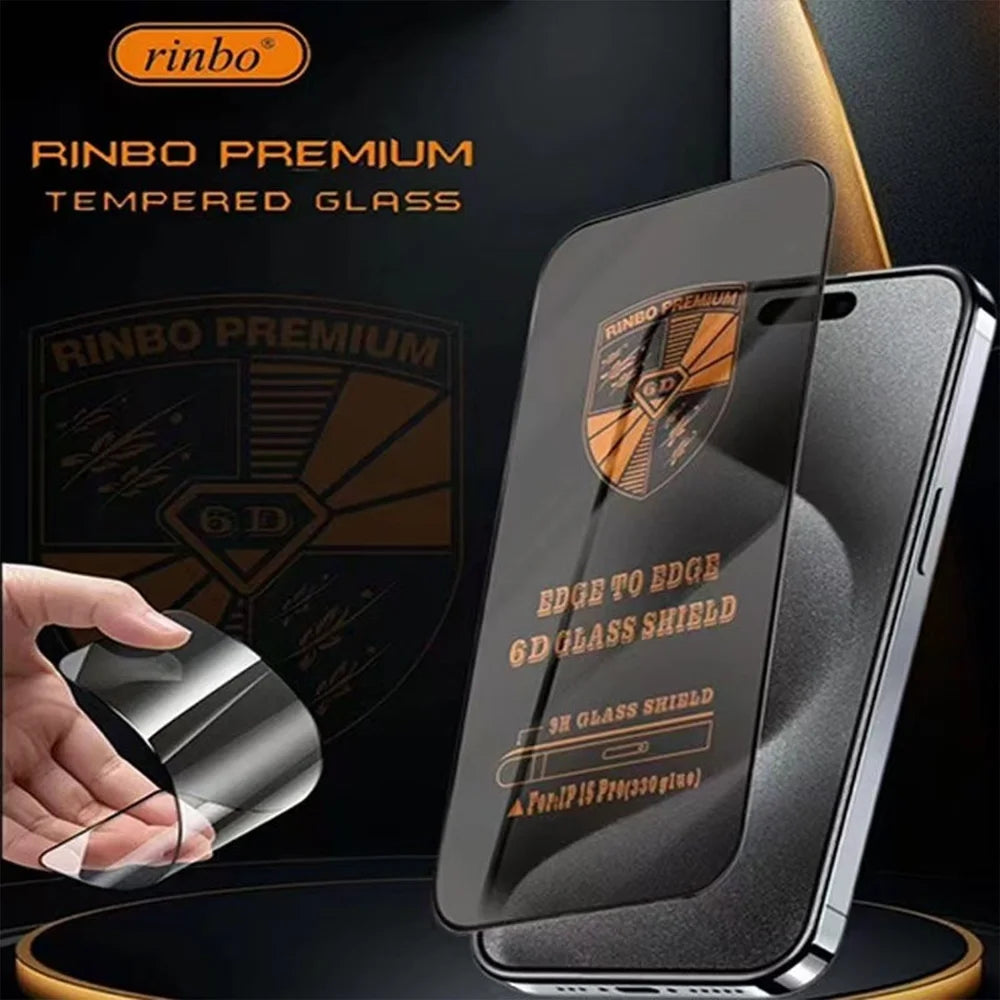 For iPhone 14 RINBO 10Pcs HD Full Coverage Tempered Glass 200CC Silk Printing Anti-static Screen Protector - Transparent - 2