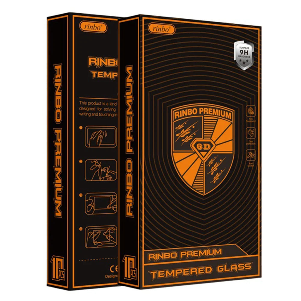 For iPhone 14 RINBO 10Pcs HD Full Coverage Tempered Glass 200CC Silk Printing Anti-static Screen Protector - Transparent - 7