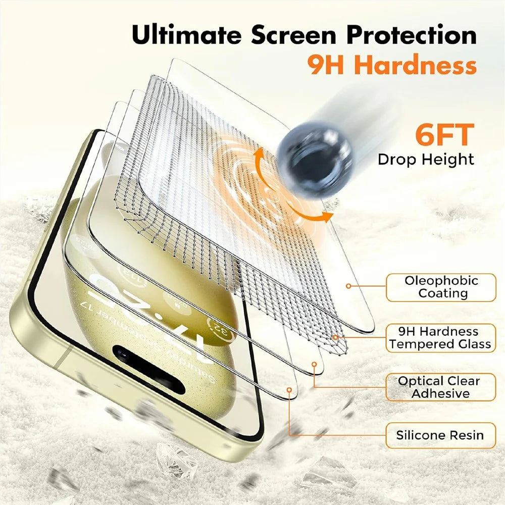 25Pcs For iPhone 18 Pro Max / 17 Pro Max Screen Protector Ultra Clear High Aluminium-silicon Glass Anti-fingerprint Film (Not Complete Covering) - 6