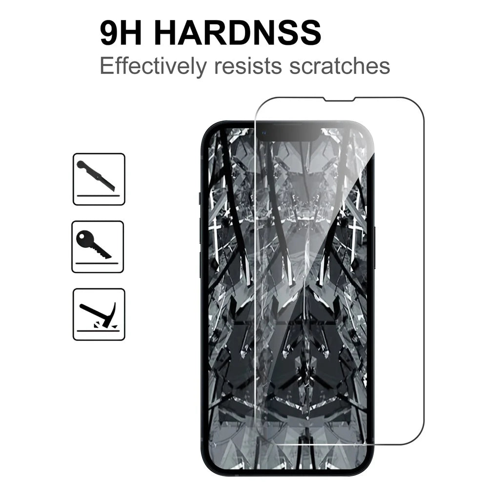 LAJABONI 2Pcs For iPhone 13 mini HD Clear Screen Protector Anti-Explosion 2.5D Arc Edge Not Complete Covering Tempered Glass Screen Film - Transparent - 3