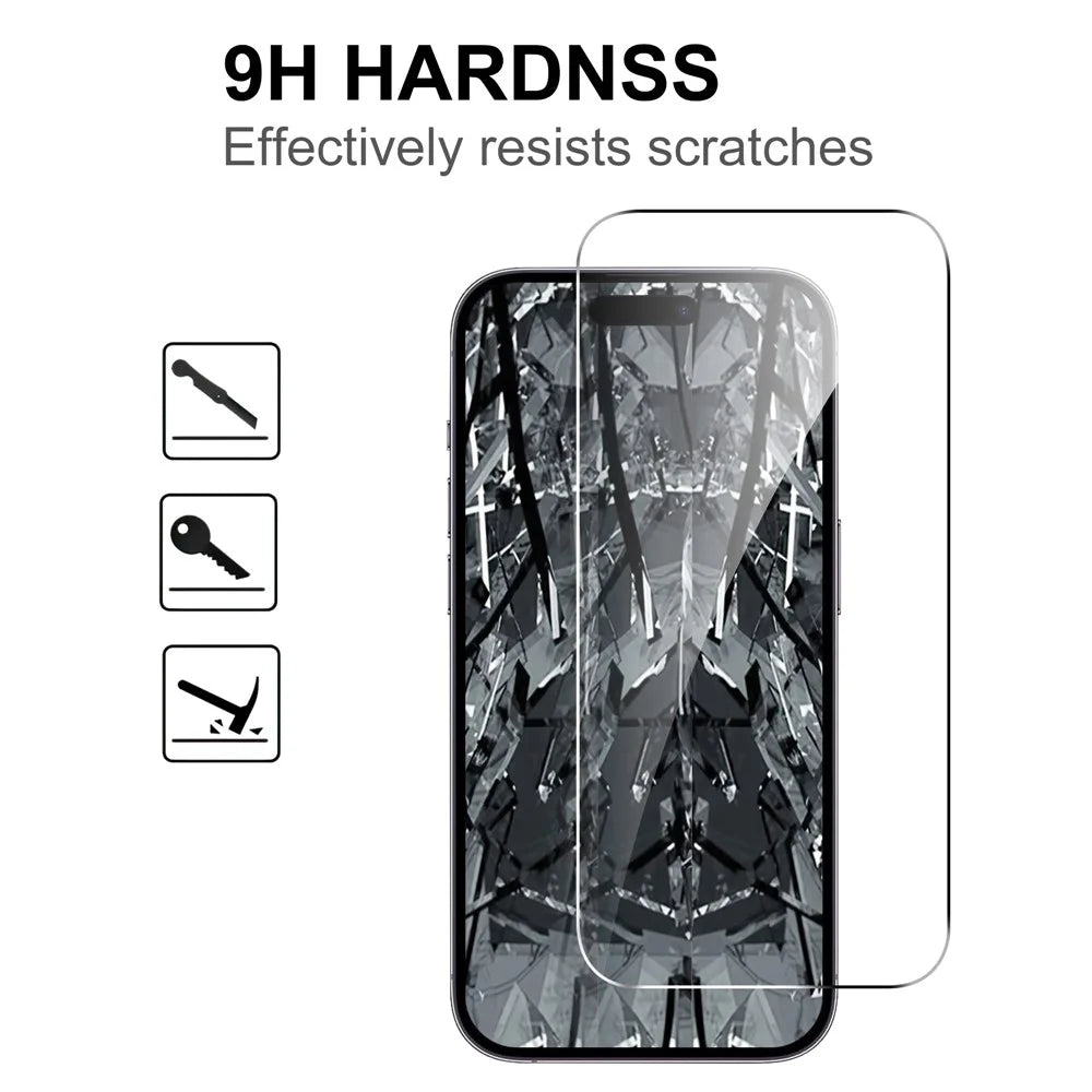 LAJABONI 2Pcs For iPhone 17 Pro Max HD Clear Screen Protector Anti-Explosion 2.5D Arc Edge Not Complete Covering Tempered Glass Screen Film - Transparent - 3