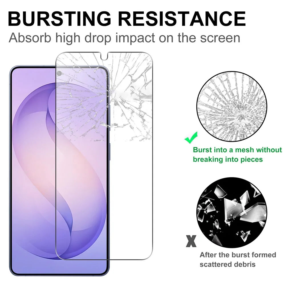 LAJABONI 2Pcs For Samsung Galaxy S25+ HD Clear Screen Protector Anti-Explosion 2.5D Arc Edge Not Complete Covering Tempered Glass Screen Film - Transparent - 4