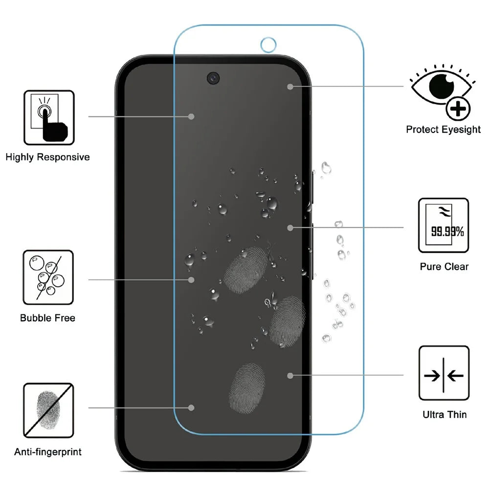 LAJABONI 2Pcs HD Clear Screen Protector For Google Pixel 11 / 11 Pro Anti-blue-ray Not Complete Covering Tempered Glass Screen Film - Transparent - 2