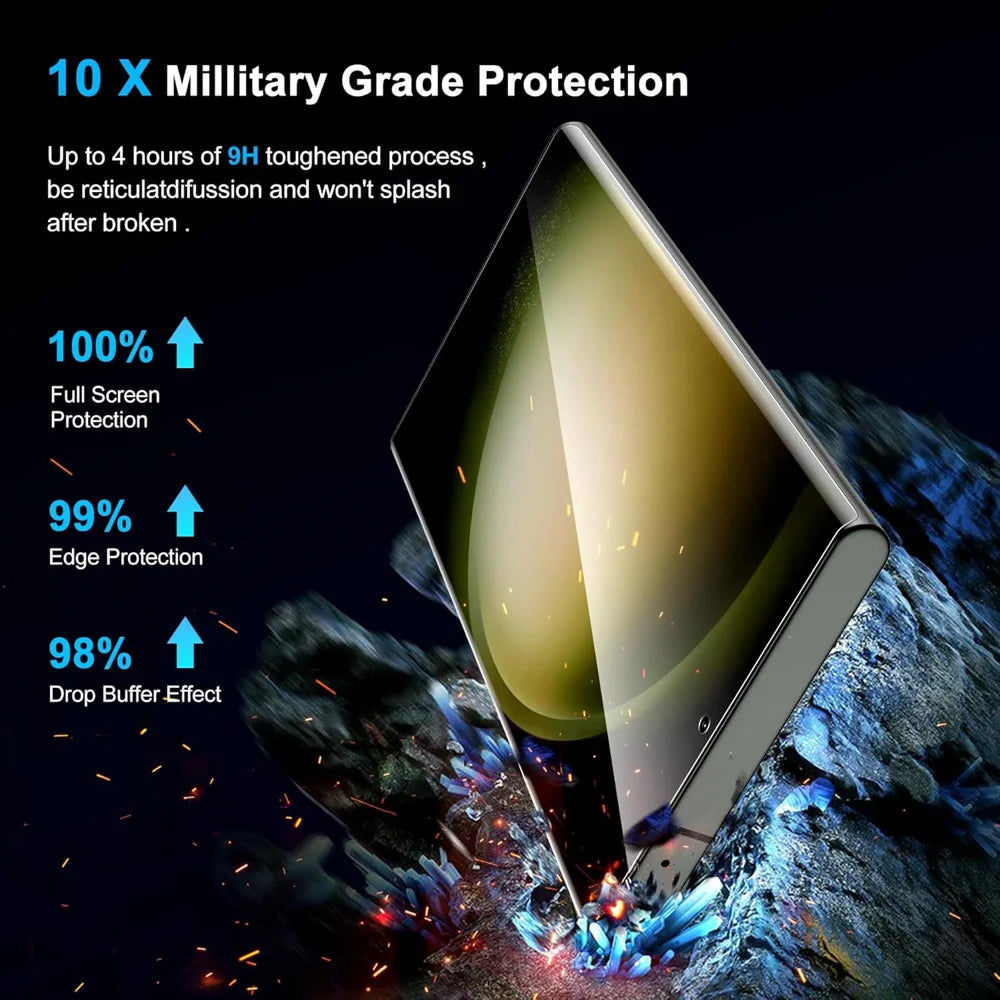 For Samsung Galaxy S24 Full Screen Protector Full Glue Curved Edges Anti-fingerprint Tempered Glass Film - Transparent - 5