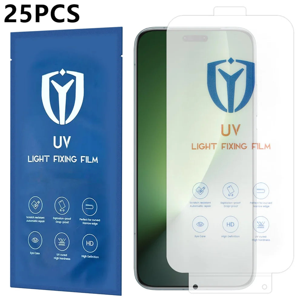 For Honor Magic8 Pro 5G 25Pcs PET Screen Protector Full Coverage Full Glue UV Film - Transparent - 1