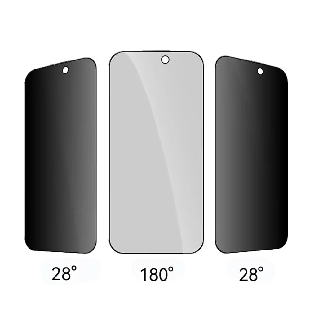RURIHAI For iPhone 17 Pro Max Privacy Screen Protector AR Anti-Reflective High Aluminium-Silicon Glass Film - Black - 6