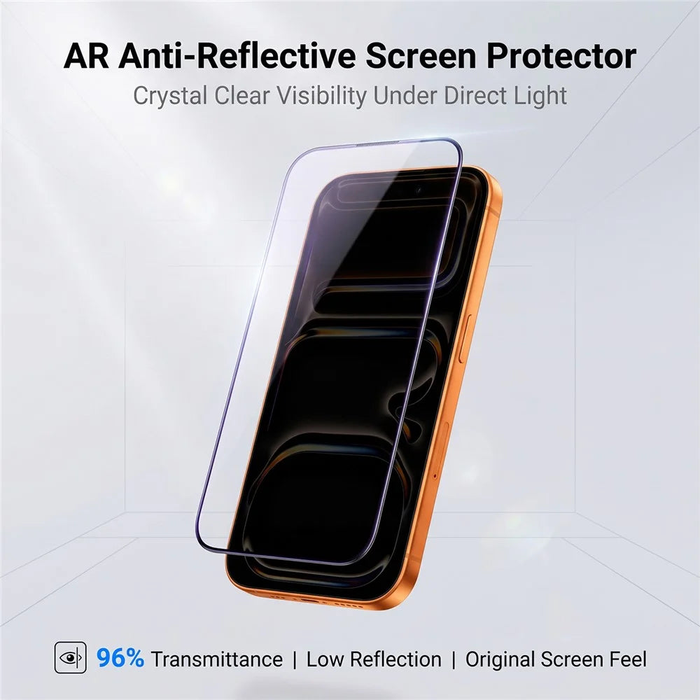 For iPhone 17 Pro Max Screen Protector AR Anti-Reflective Silk Printing Clear High Aluminium-silicon Glass Film - 2
