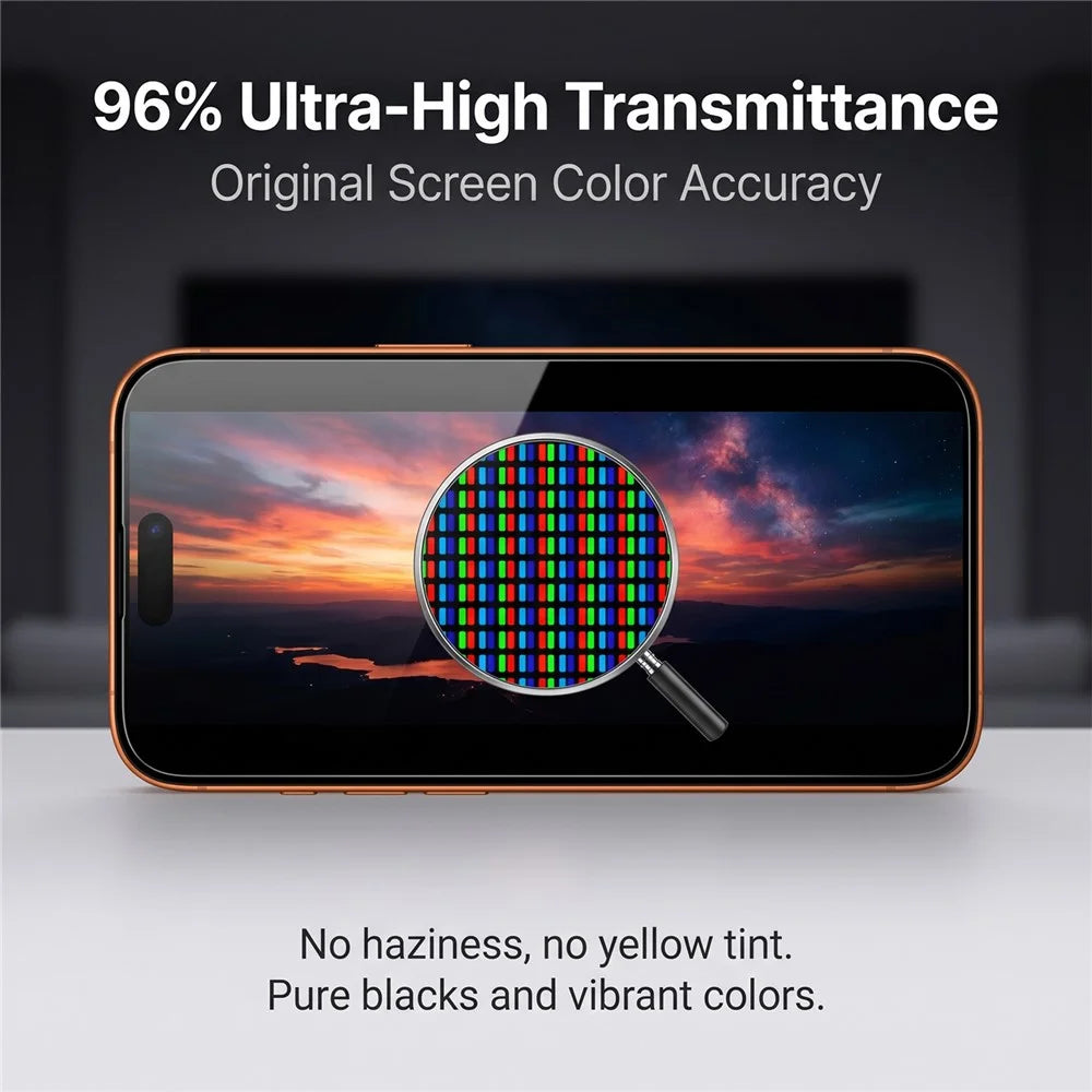 For iPhone 17 Pro Max Screen Protector AR Anti-Reflective Silk Printing Clear High Aluminium-silicon Glass Film - 5
