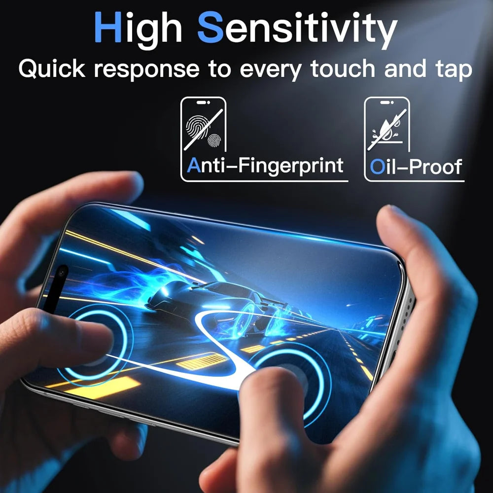 For iPhone 13 Screen Protector Anti-Glare Matte Anti-Fingerprint Tempered Glass Film - Transparent - 7