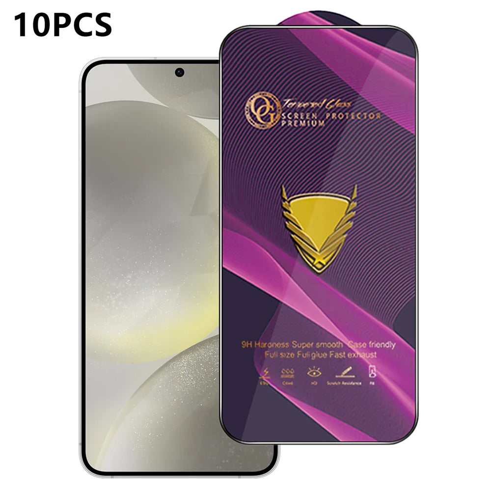 For Samsung Galaxy S24+ 10Pcs Screen Protector Full Cover Anti-Static Clear High Aluminium-silicon Glass Film - Transparent - 1