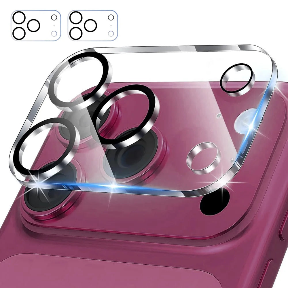 HAT PRINCE for iPhone 18 Pro 2Pcs Camera Lens Protector ENKAY Tempered Glass Lens Film with Black Ring - Transparent - 1