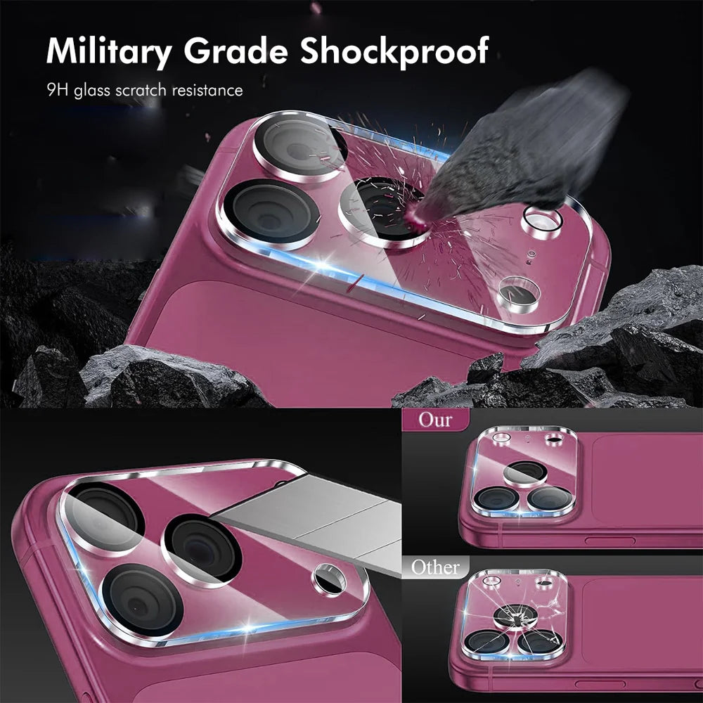 HAT PRINCE for iPhone 18 Pro 2Pcs Camera Lens Protector ENKAY Tempered Glass Lens Film with Black Ring - Transparent - 4
