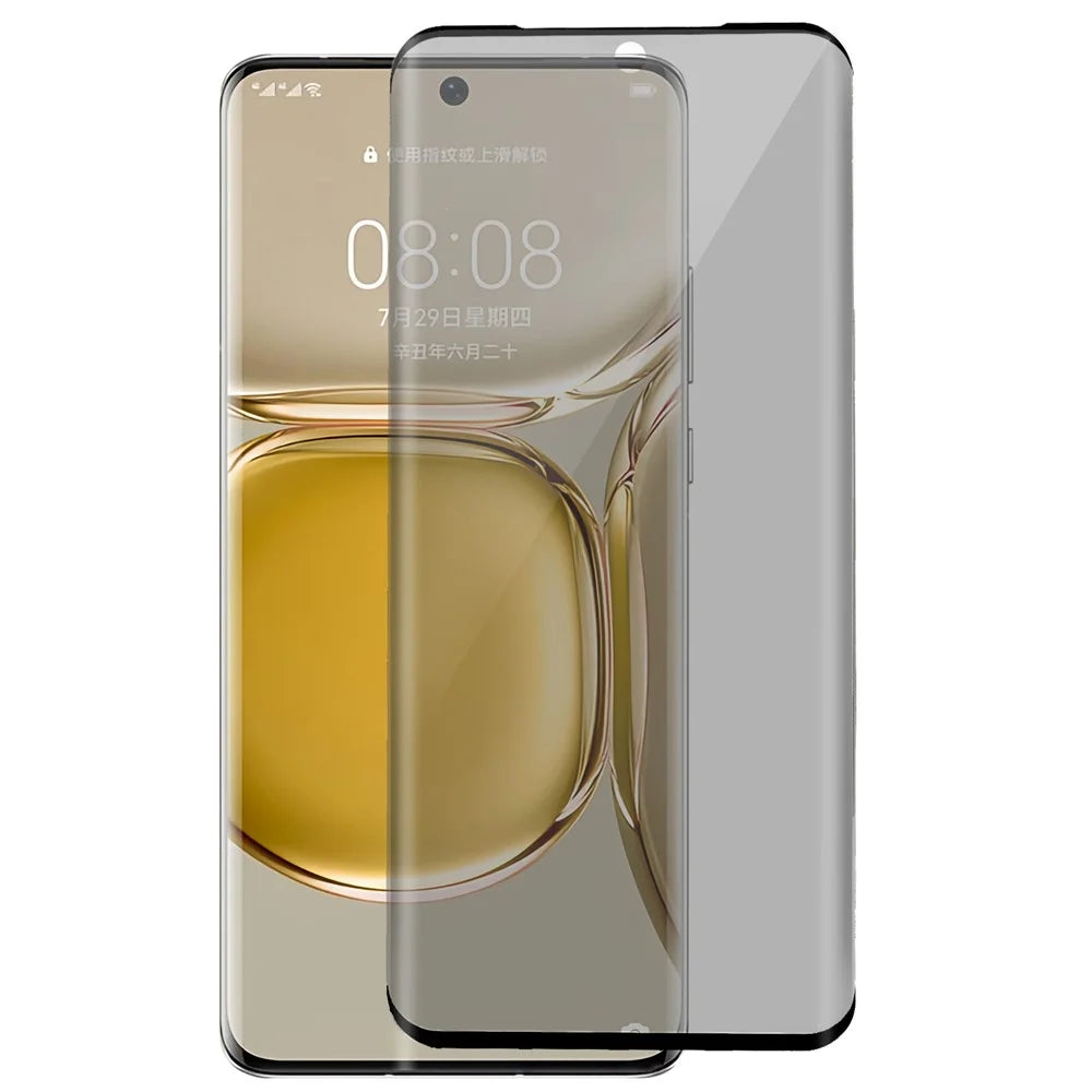 RURIHAI For Huawei P50 Pro 4G Privacy Screen Protector 3D Curved Side Glue Tempered Glass Film Touch Sensitive - 1