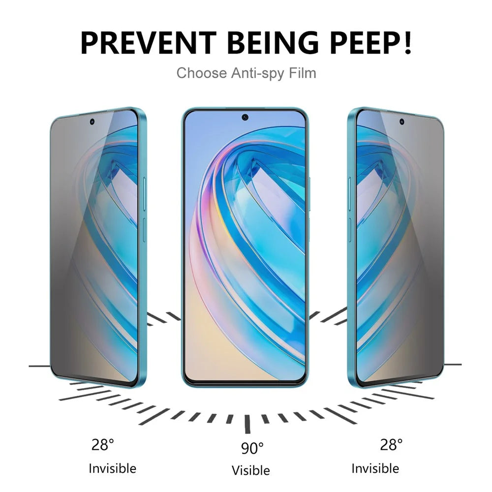 ENKAY HAT PRINCE for Honor X8a 4G 28 Degree Anti-spy Full Screen Protector Full Glue Anti-glare Tempered Glass Film - 3