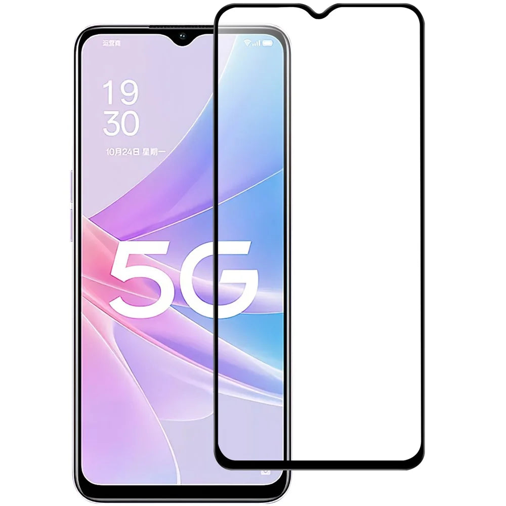 Anti-explosion Screen Protector for Oppo A78 5G , Black Edge Full Glue AGC Glass Phone Screen Film - 1