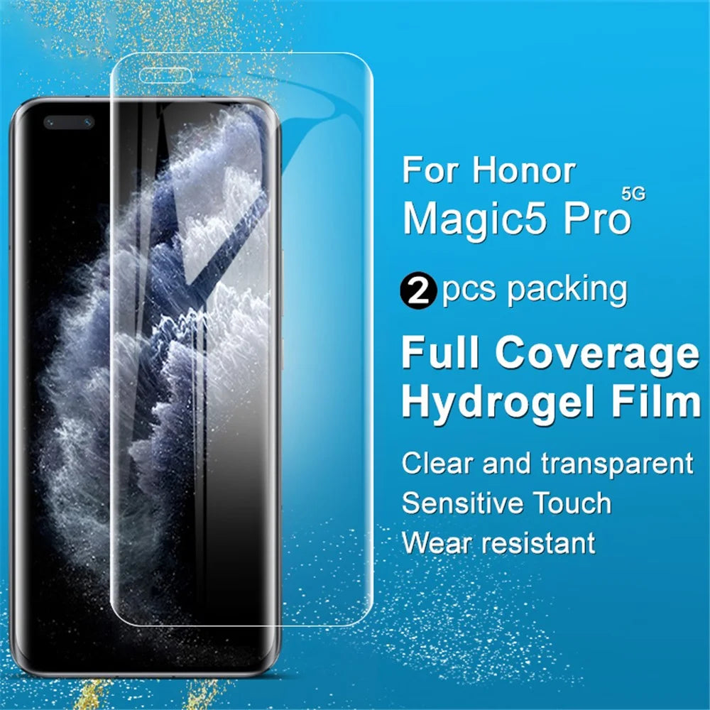 IMAK 2Pcs / Set Hydrogel Film III for Honor Magic5 Pro Phone Screen Protector Anti-scratch HD Clear TPU Film - 2