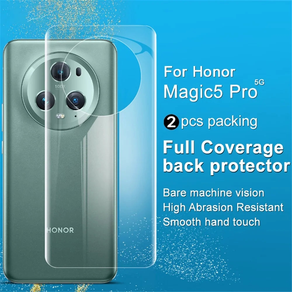IMAK 2Pcs / Set For Honor Magic5 Pro Hydrogel Film III Phone Back Protector Anti-scratch TPU Back Film - 2