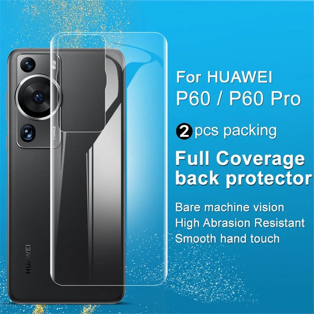 IMAK 2Pcs / Set For Huawei P60 / P60 Pro Hydrogel Film III TPU Back Film HD Clear Phone Back Protector - 2