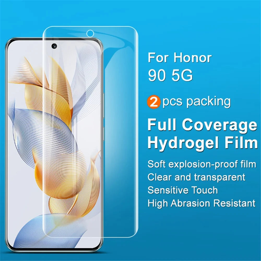 IMAK 2Pcs / Set Hydrogel Film III for Honor 90 Phone Screen Protector HD Transparent Soft TPU Screen Film - 2
