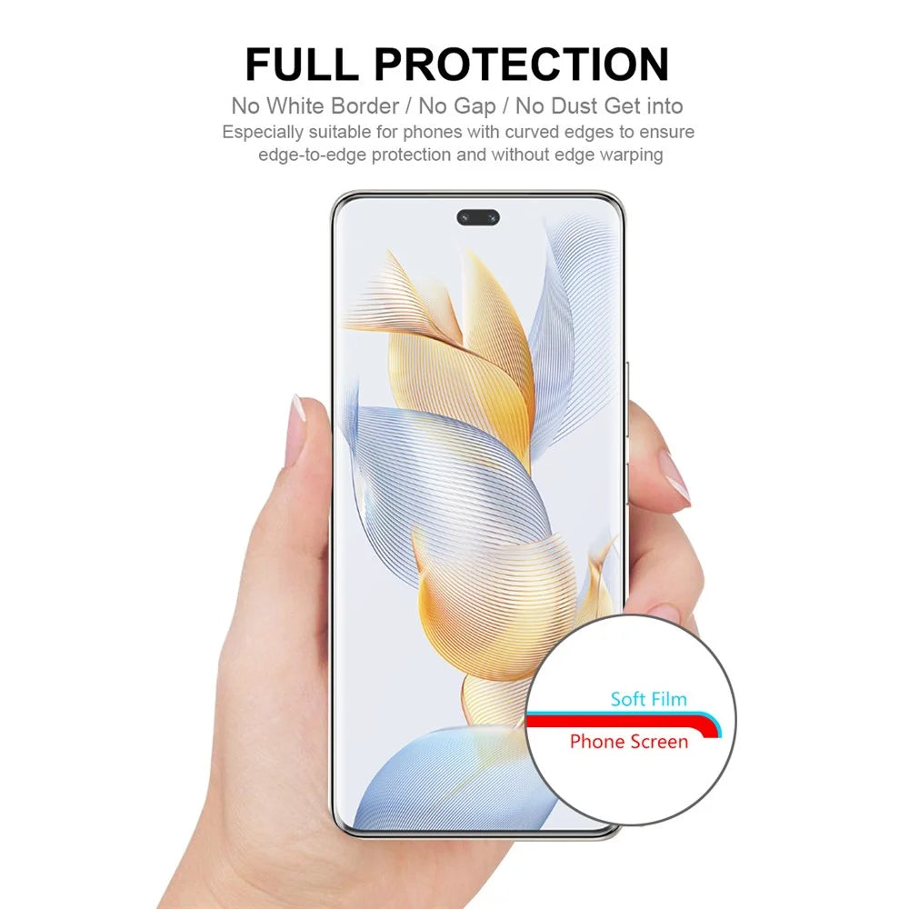 ENKAY HAT PRINCE 5PCS Soft Phone Screen Film For Honor 90 Pro Full Screen Covering TPE+PET+TPU Hydrogel Protector - 4