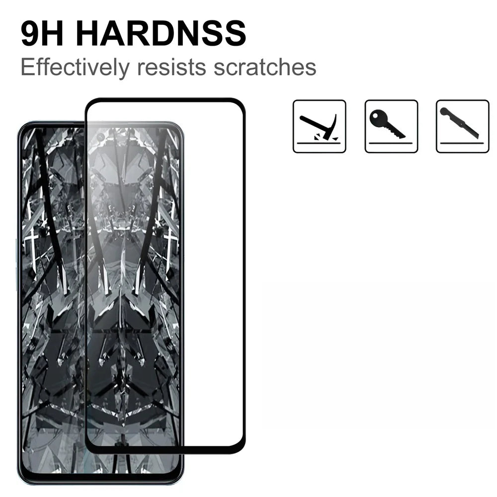 For Oppo A98 5G Black Edge Phone Screen Protector AGC Glass HD Clear Screen Covering Film (Full Glue) - 3