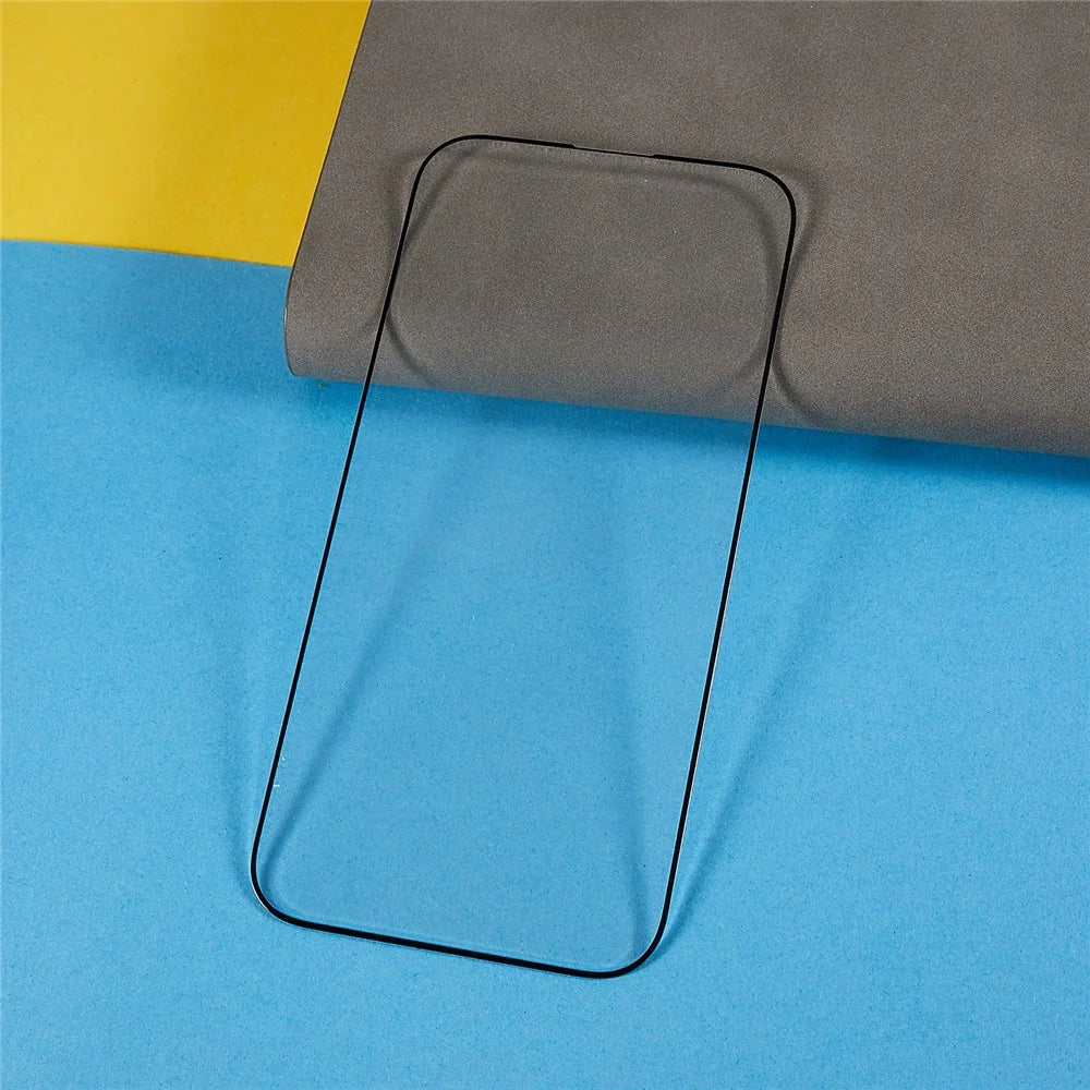 For iPhone 15 Pro Max Full Cover Tempered Glass Screen Film Silk Printing Black Edge Cell Phone HD Screen Protector - 3