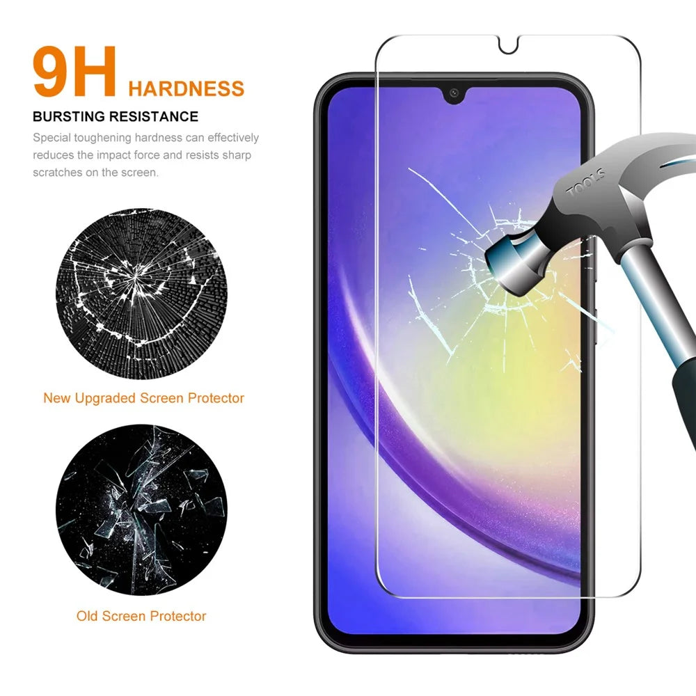 ENKAY HAT PRINCE 2Pcs for Samsung Galaxy A24 4G (162.1 x 77.6 x 8.3mm) Full Glue Screen Protector High Aluminium-silicon Glass 0.26mm 9H 2.5D Film - 4