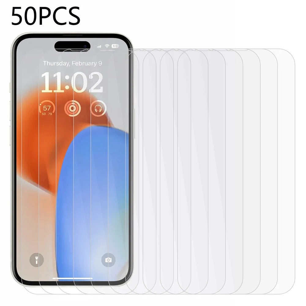 50PCS For iPhone 15 Pro Tempered Glass Screen Protector Explosion-Proof Phone Screen Film - 1