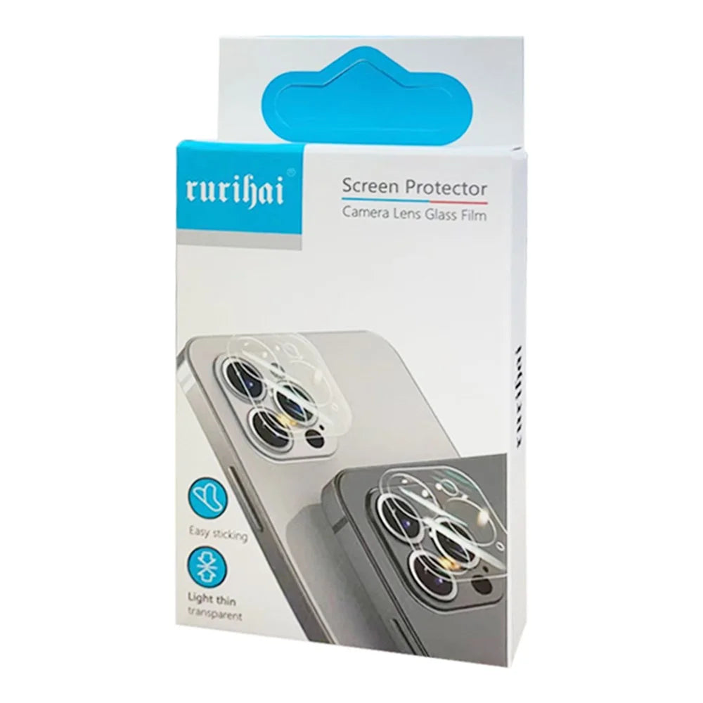 RURIHAI For iPhone 15 Pro / 15 Pro Max Aluminum Alloy + Tempered Glass Lens Film Crystal Clear Camera Lens Protector - Black - 5