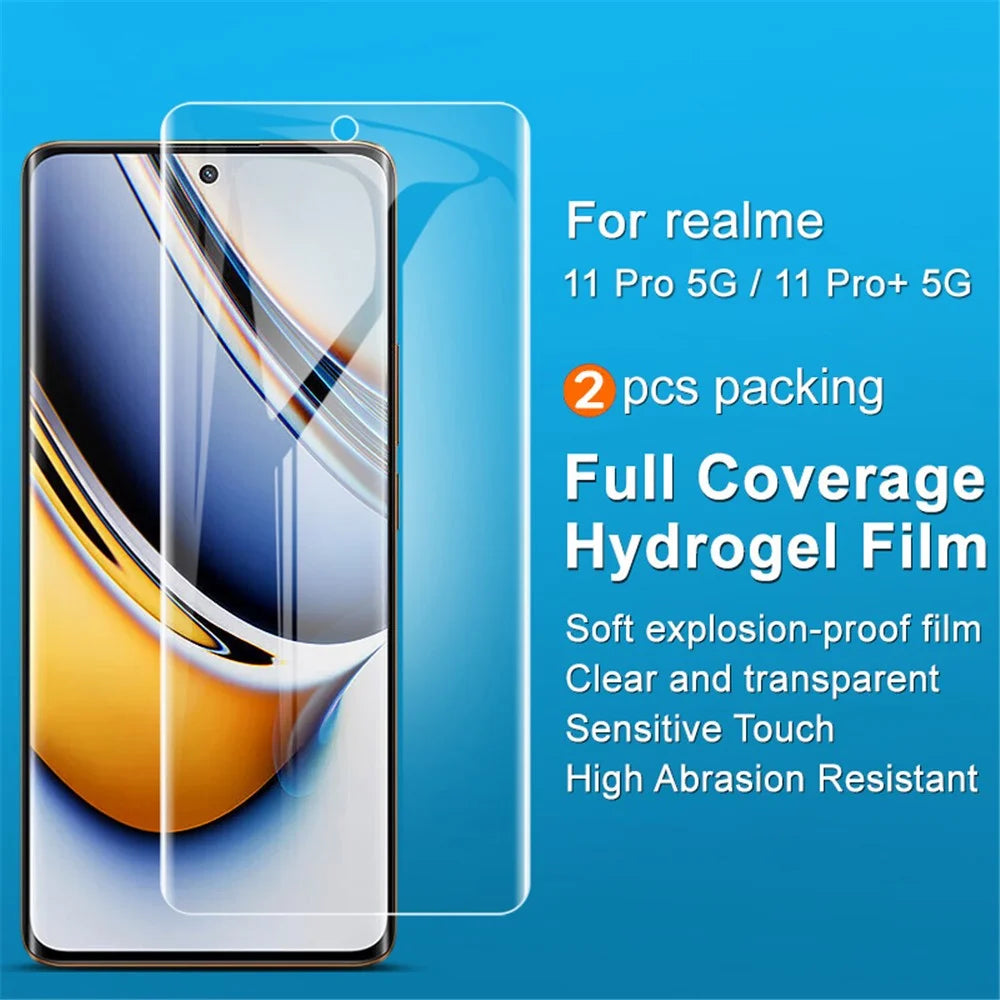 IMAK 2Pcs / Set Hydrogel Film III for Realme 11 Pro 5G / 11 Pro+ 5G Screen Protector Transparent TPU Screen Film Guard - 2