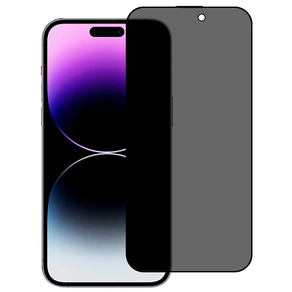 For iPhone 15 Plus Silk Printing 180 Degree Anti-Spy Tempered Glass Full Screen Protector Film - 1