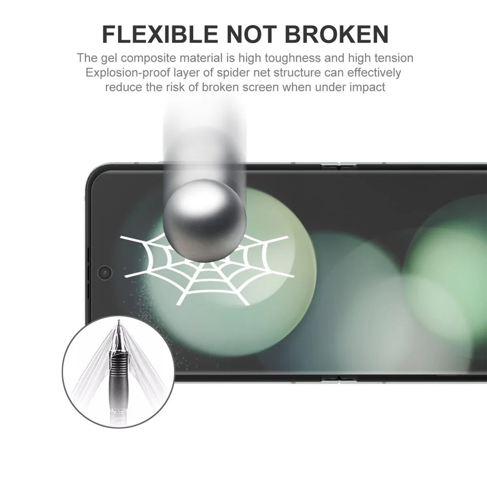 ENKAY HAT PRINCE Hydrogel Film For Samsung Galaxy Z Flip5 5G 1 Set Full Screen Protector 4-in-1 Full Glue Front Back TPE+PET+TPU Film - 6