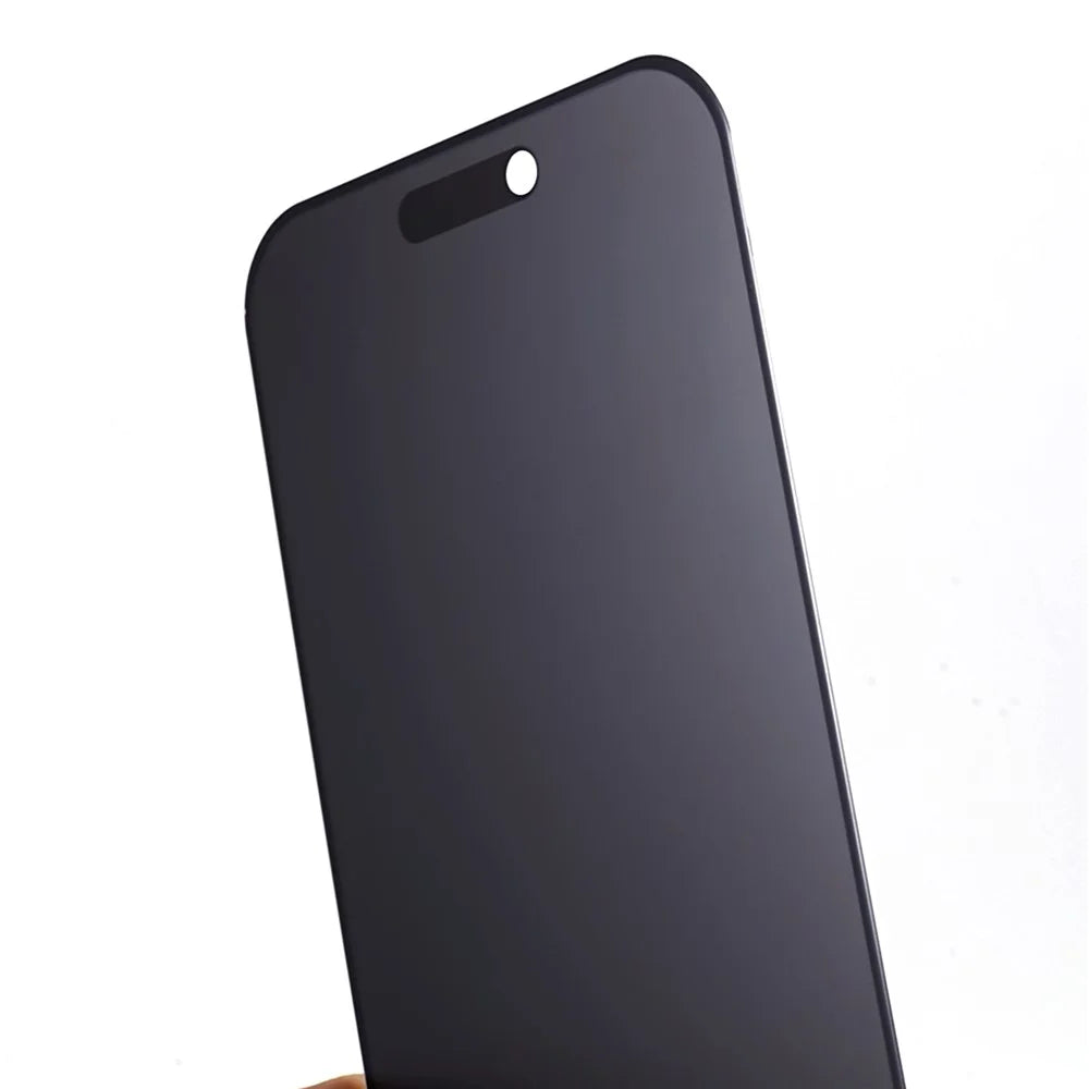 2Pcs for iPhone 15 Pro Full Cover Screen Protector 180-degree Anti-spy Matte Tempered Glass Film with Anti-dust Net - 6