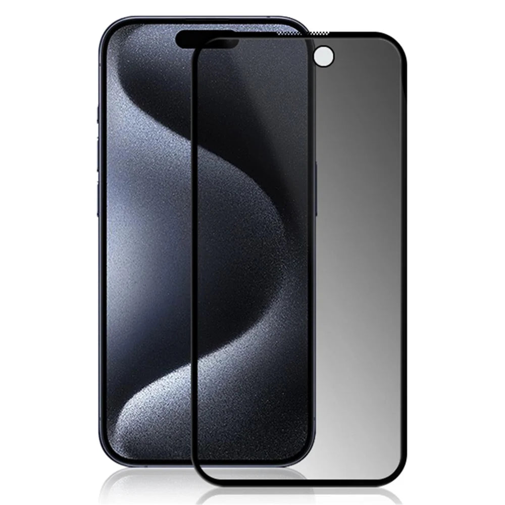 MOCOLO For iPhone 15 Pro Max Anti-Spy Tempered Glass Screen Film Full Glue 3D Arc Edge Screen Protector - 1